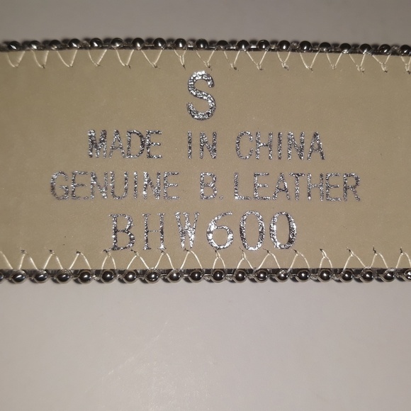 BHW dark brown genuine leather western bling belt - Picture 8 of 8